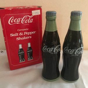 Ceramic Coca Cola Salt & Pepper Shakers NOS